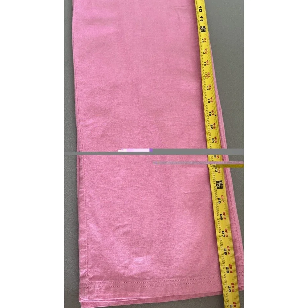 H&M Linen Blend Womens Pants Size Small Pink Wide Leg Summer Cruise Vacation